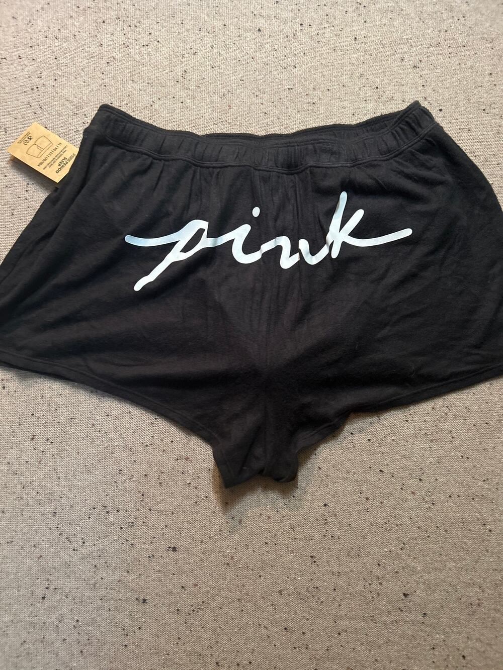 Victoria's Secret Pink Period Sleep Pajama Bottoms Boxer XL NWT Black